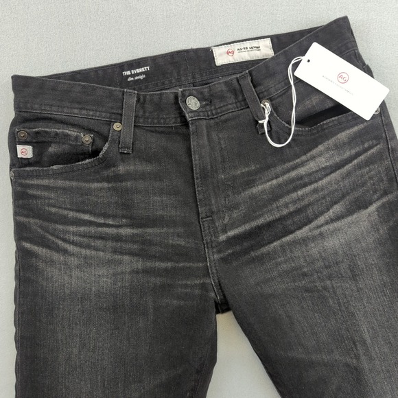 AG Adriano Goldschmied Jeans Mens 29x32 The Everett Slim Straight Black $215 - Picture 1 of 13